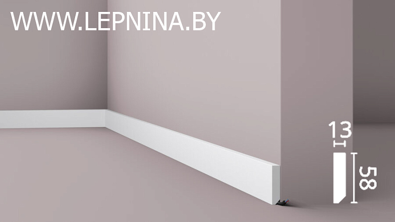 NMC WALLSTYL профиль FT2 выс.плотности 58х13мм белый 17шт/кор